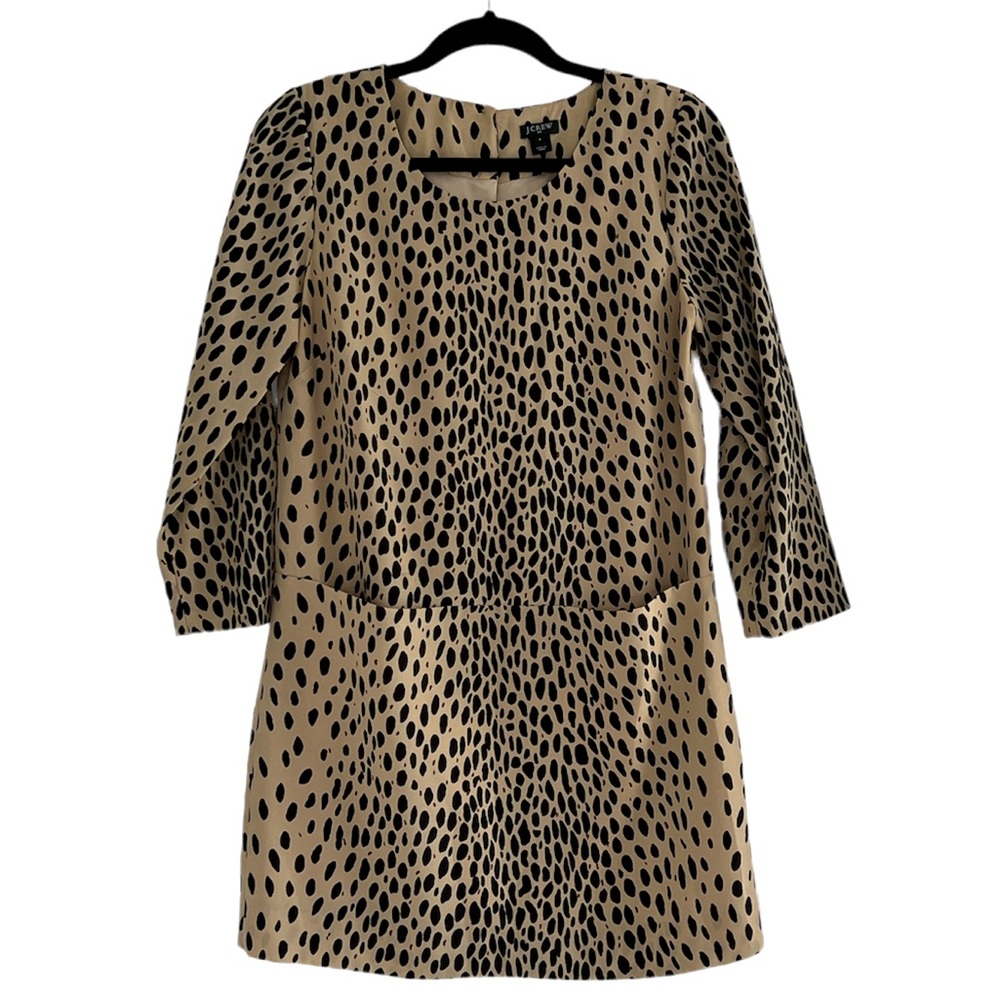 J. Crew Tan and Black Patterned Dress